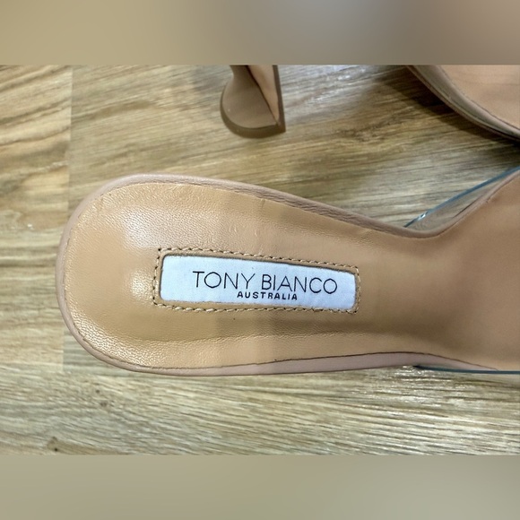 Tony Bianco Marcel Clear Vinylite Mule Heels Women’s 9.5 EUC Nude - Picture 8 of 10